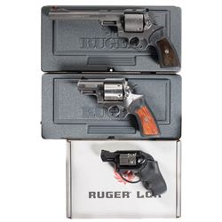 Three Ruger Double Action Revolvers -A) Ruger Super Redhawk Revolver with Case