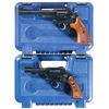 Image 1 : Two Smith & Wesson Double Action Revolvers with Cases -A) S&W Model 48-7 Revolver