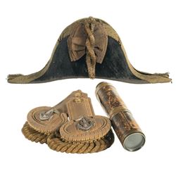 Naval Bicorn Hat, Epaulettes and Telescope