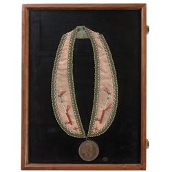 Andrew Jackson Indian Peace Medal with Beaded Collar and Display Case