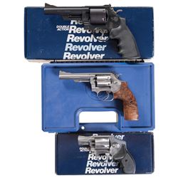 Three Smith & Wesson Double Action Revolvers -A) S&W Model 25-7 .45 Cal. Model of 1989 Revolver with