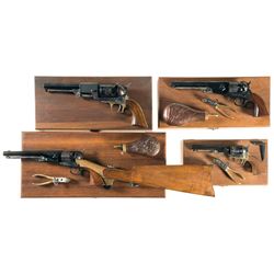 Four Cased Replica Arms Percussion Revolvers -A) Replica Arms Third Model Dragoon Revolver