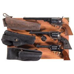 Three Cased Single Action Revolvers -A) Armi San Marco Model 1851 Navy Conversion Revolver