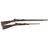 Image 1 : Two U.S. Springfield Trapdoor Rifles -A) Springfield Model 1888 Rifle with Ramrod Bayonet