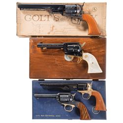 Four Single Action Handguns -A) Second Generation Colt Model 1851 Navy Percussion Revolver with Box