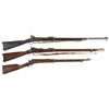 Image 1 : Three Single Shot Rifles -A) Unknown Percussion Sporting Rifle