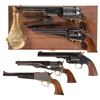 Image 1 : Five Italian Handguns -A) Replica Arms Walker Percussion Revolver with Case