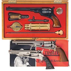 Three Single Action Percussion Revolvers -A) F. LLI Pietta 1836 Texas Paterson Revolver with Case