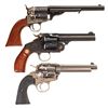 Image 2 : Three Single Action Revolvers -A) Cimarron Firearms Mfg. Open Top Army Revolver with Box