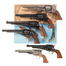 Six Single Action Revolvers -A) Engraved Euroarms of America Rogers & Spencer Percussion Revolver wi