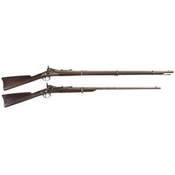 Two Early U.S. Springfield Trapdoor Rifles -A) Springfield Allin Conversion Model 1866 Rifle