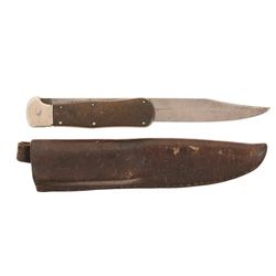 Fine Anton Wingen Jr. "Othello" Brand Folding Bowie Knife with Sheath