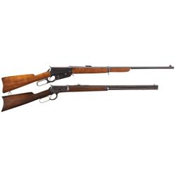 Collector's Lot of Two Winchester Rifles -A) Winchester Model 1895  Rifle with "US" and "KSM" Markin