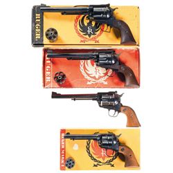 Four Ruger Single Action Revolvers -A) Ruger New Model Blackhawk Convertible Revolver with Box