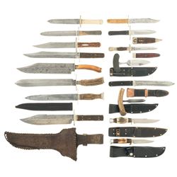 Sixteen Assorted Knives and Daggers