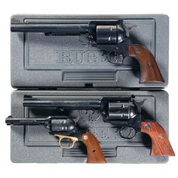 Three Ruger Single Action Revolvers with Cases -A) Ruger Super Blackhawk Revolver