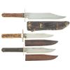 Image 1 : Three Sheffield Bowie Style Knives with Stag Handles