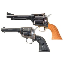Two Single Action Revolvers with Cases -A) Uberti/Iver Johnson Cattleman Revolver
