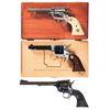 Image 1 : Three Colt Frontier Scout Single Action Revolvers -A) Colt Frontier Scout Revolver with Case