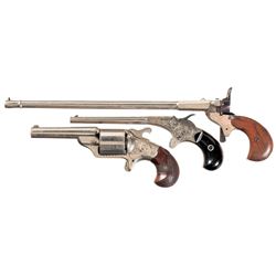 Three Spur Trigger Handguns -A) German Proofed Flobert Style Parlor Pistol