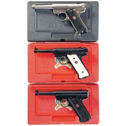 Three Ruger Semi-Automatic Pistols with Cases -A) Ruger Mark III Pistol