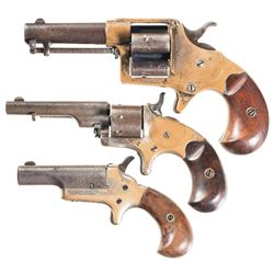 Collector's Lot of Three Colt Spur Trigger Handguns -A) Colt Cloverleaf House Revolver