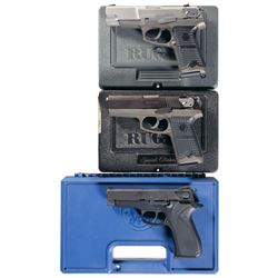 Three Semi-Automatic Pistols with Cases -A) Ruger Model P90 Pistol