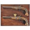 Image 2 : Cased Pair of Engraved and Gold Inlaid Parisian Percussion Pistols with Accessories -A) Dabat Pistol