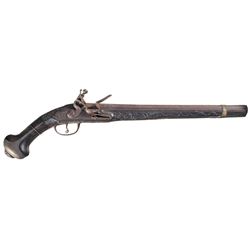 Flintlock Pistol with Carved Stock