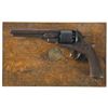 Image 1 : Cased English Double Action Percussion Revolver with Powder Flask and Cap Tin