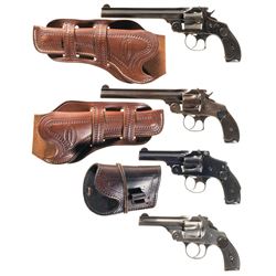 Four Double Action Revolvers -A) Smith & Wesson Third Model 38 Top Break Revolver with Holster