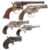 Image 2 : Five Handguns -A) Engraved Moore's Patent Belt Revolver