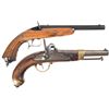 Image 1 : Two European Single Shot Pistols -A) Flobert Style Parlor Pistols