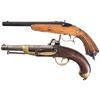 Image 2 : Two European Single Shot Pistols -A) Flobert Style Parlor Pistols