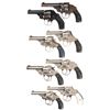 Image 1 : Eight Top Break Double Action Revolvers -A) Iver Johnson Hammerless Revolver