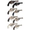 Image 2 : Eight Top Break Double Action Revolvers -A) Iver Johnson Hammerless Revolver