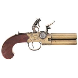 Wheeler of London Tap Action Double Barrel Flintlock Pistol