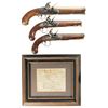 Image 1 : Three Ketland & Co. Flintlock Pistols and a Framed Provenance -A) Brass Barreled Ketland & Co. Pisto