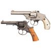 Image 1 : Two Double Action Revolvers -A) Smith & Wesson Fourth Model 38 Safety Hammerless Revolver with Pearl