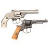 Image 2 : Two Double Action Revolvers -A) Smith & Wesson Fourth Model 38 Safety Hammerless Revolver with Pearl