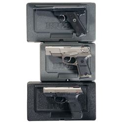 Three Ruger Semi-Automatic Pistols with Cases -A) Ruger Standard Model Pistol