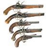 Image 1 : Four Mediterranean Miquelet Pistols and One Flintlock Pistol -A) Large Miquelet Belt Pistol