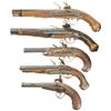 Image 2 : Four Mediterranean Miquelet Pistols and One Flintlock Pistol -A) Large Miquelet Belt Pistol