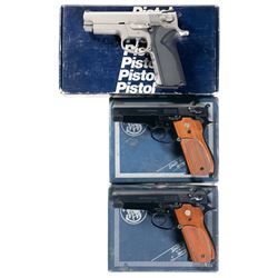 Three Smith & Wesson Semi-Automatic Pistols with Boxes -A) S&W Model 4006 Pistol
