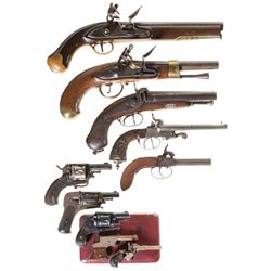 Ten Handguns -A) Reproduction Tower Flintlock Pistol