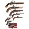 Image 1 : Ten Handguns -A) Reproduction Tower Flintlock Pistol