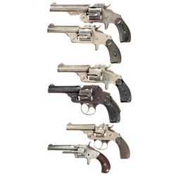 Six Smith & Wesson Revolvers -A) S&W 2nd Model 38 Single Action  Revolver