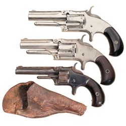 Three Smith & Wesson Spur Trigger Revolver -A) S&W No. 1 1/2 Single Action Revolver