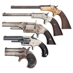 Five Spur Trigger Handguns -A) Stevens Tip-Up Pocket Pistol