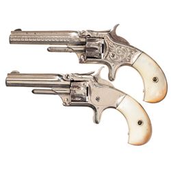 Collector's Lot of Two Smith & Wesson No. 1 Third Issue Spur Trigger Revolvers with Pearl Grips -A) 